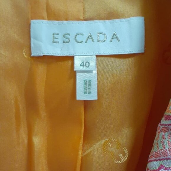 Cute! Orange & Pink Paisley ESCADA Blazer Size 40 - Perfect Condition! Deal! - Picture 6 of 6